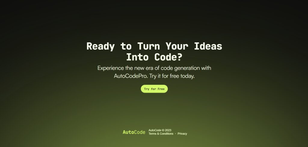 Autocode AI App Homepage