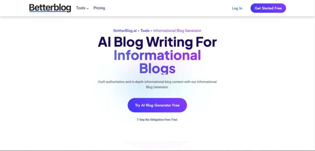 Better Blog AI App Informational Blog Generator