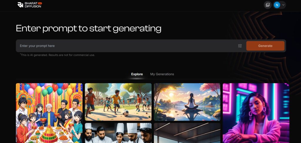 Bharat Diffusion AI App Dashboard
