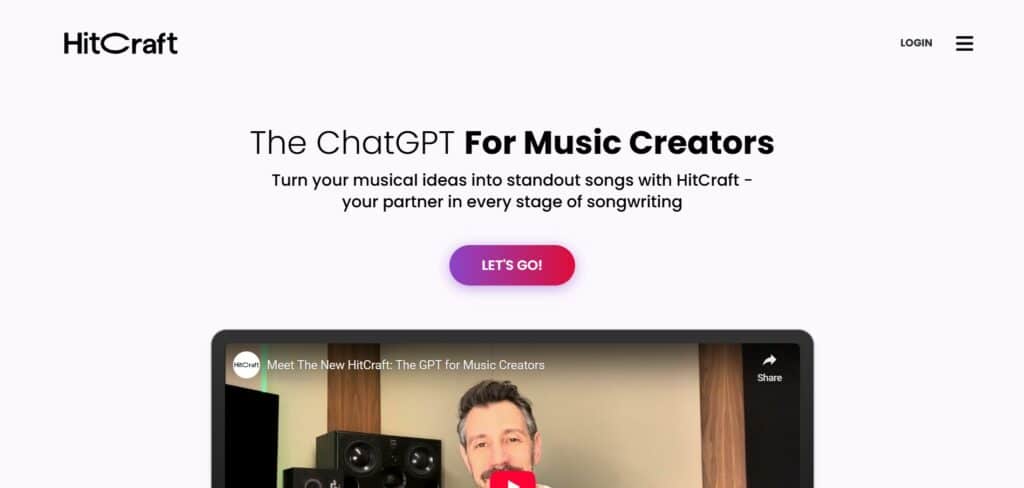 HitCraft AI App Homepage