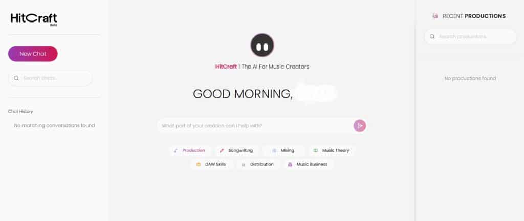 Hitcraft AI App Dashboard