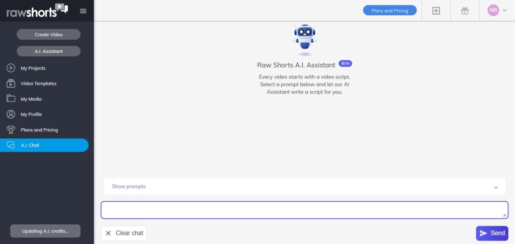 Raw SHorts AI App Chat Bot
