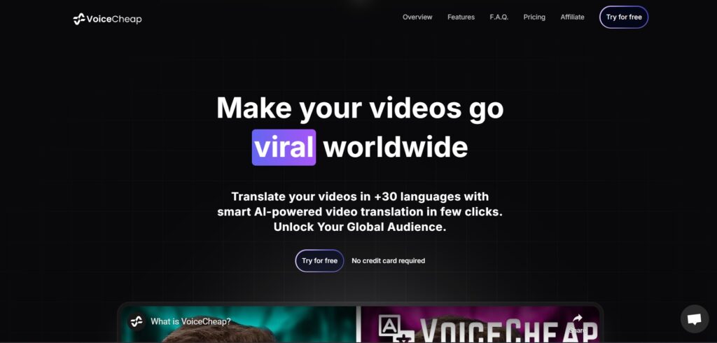 Voicecheap AI App Homepage