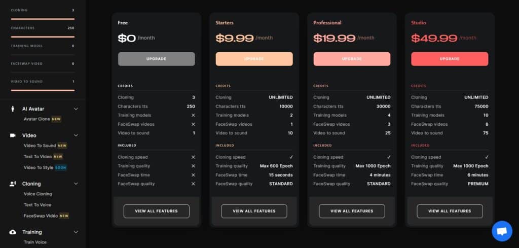 Voicemy AI App Pricing