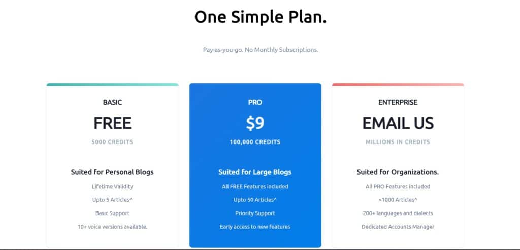 Voicera AI app Pricing