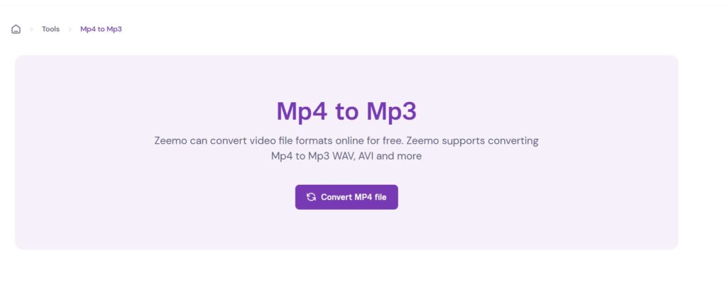 Zeemo AI App Mp4 to Mp3 Converter