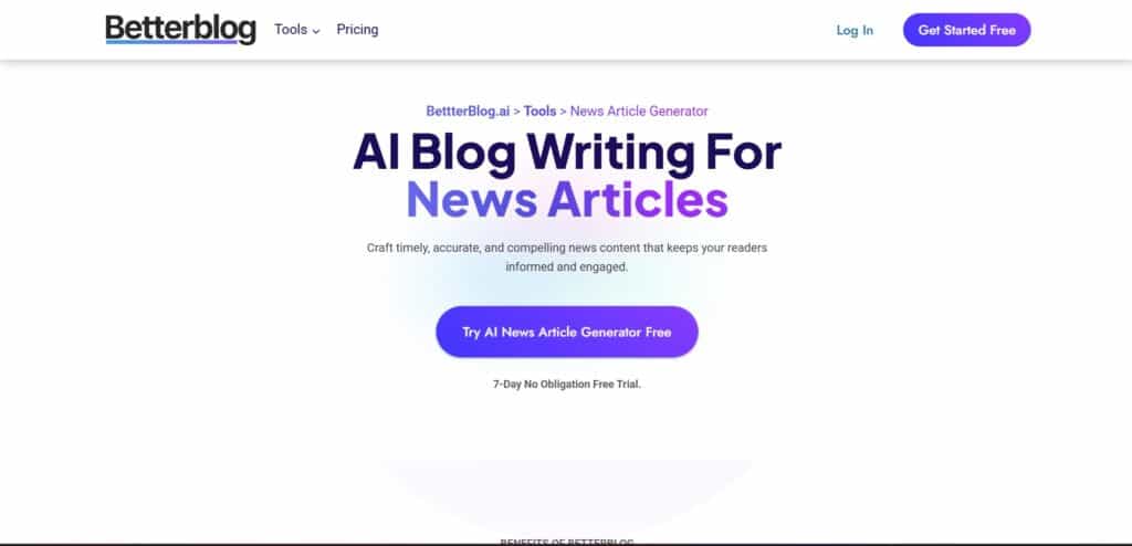 etter Bllog AI App News Article Generator