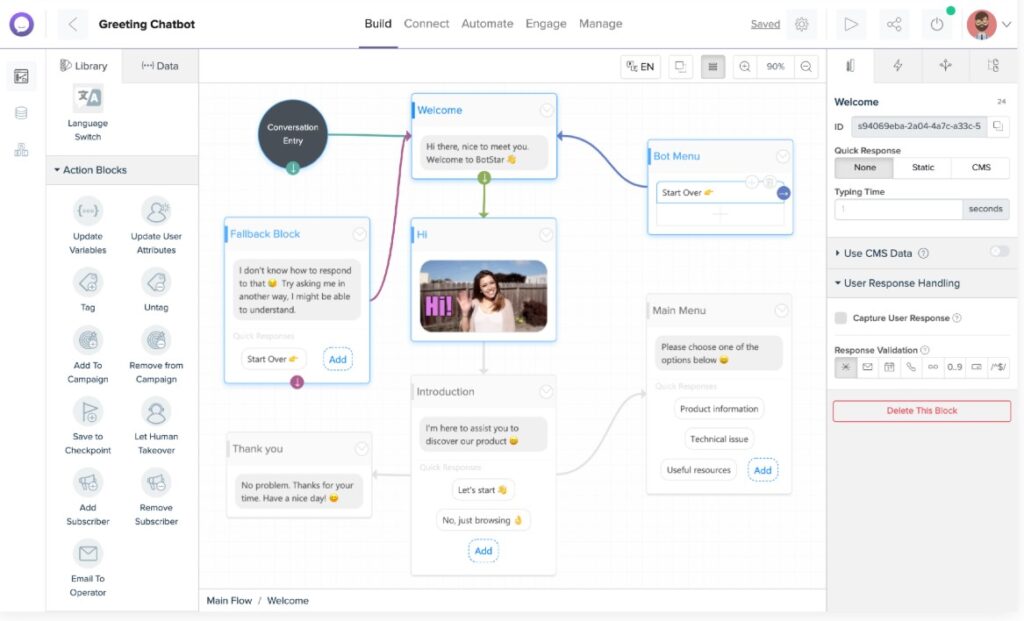 Botstar AI App Visual Flow Editor