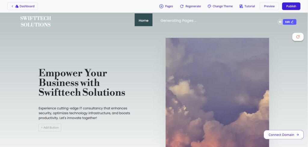 Butternut AI App Website Generation