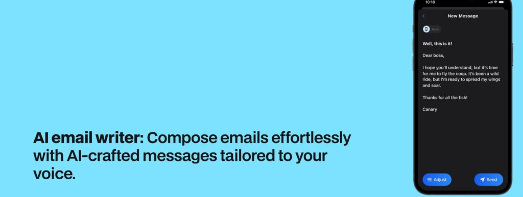 Canarymail AI App Email Writer