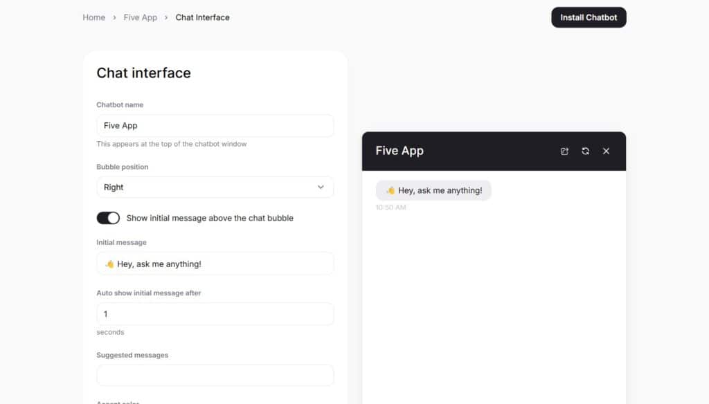 Chatbit AI APp Chat Interface