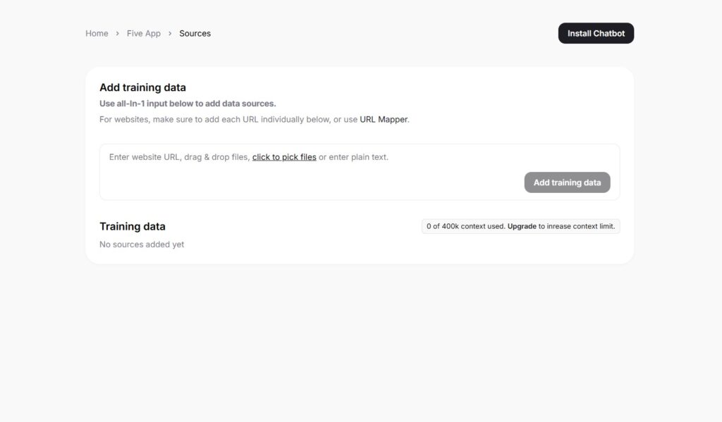 Chatbit AI App Chatbot Training