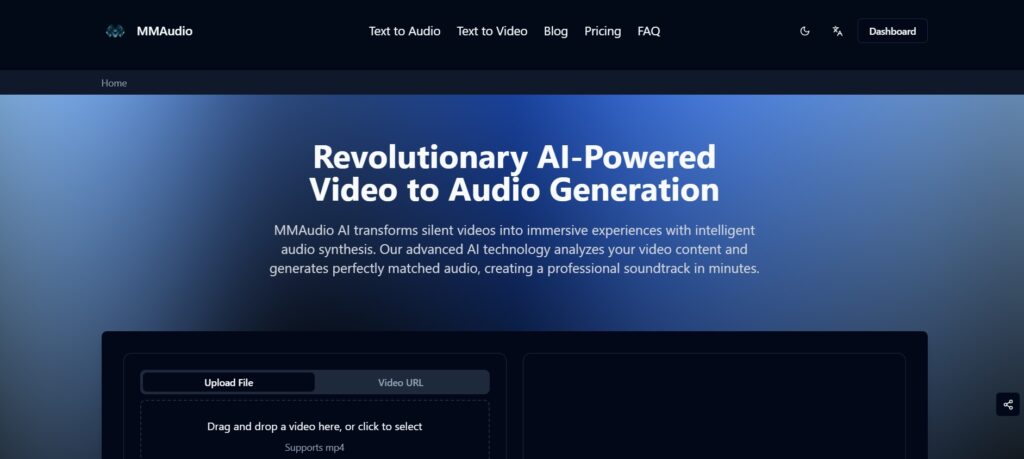 MMAudio AI App Homepage