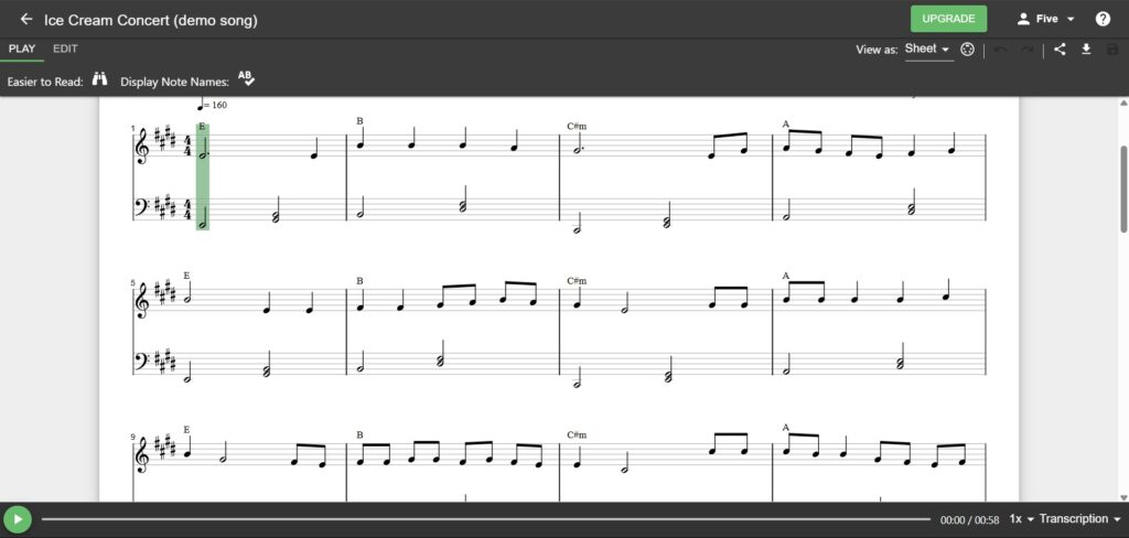 Melody Scanner AI App Transcription