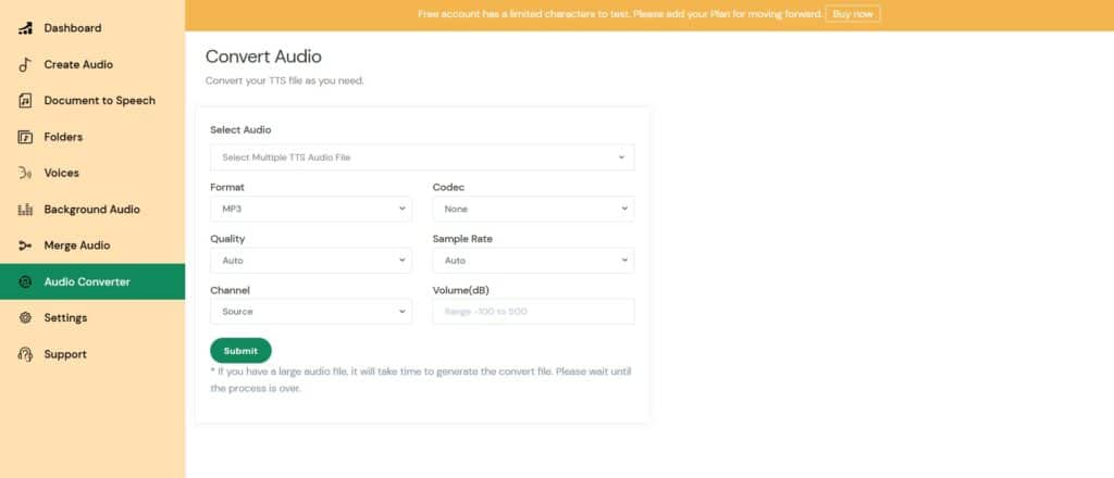 Mx Speech AI App Audio Converter