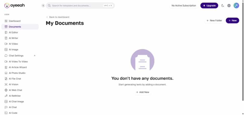 Oyeeah AI App Documents