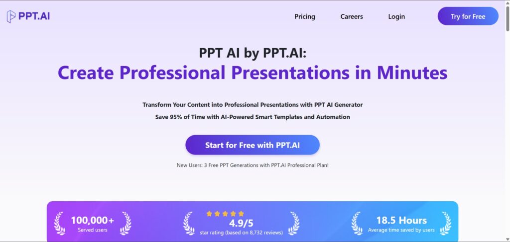 PPT AI App Homepage