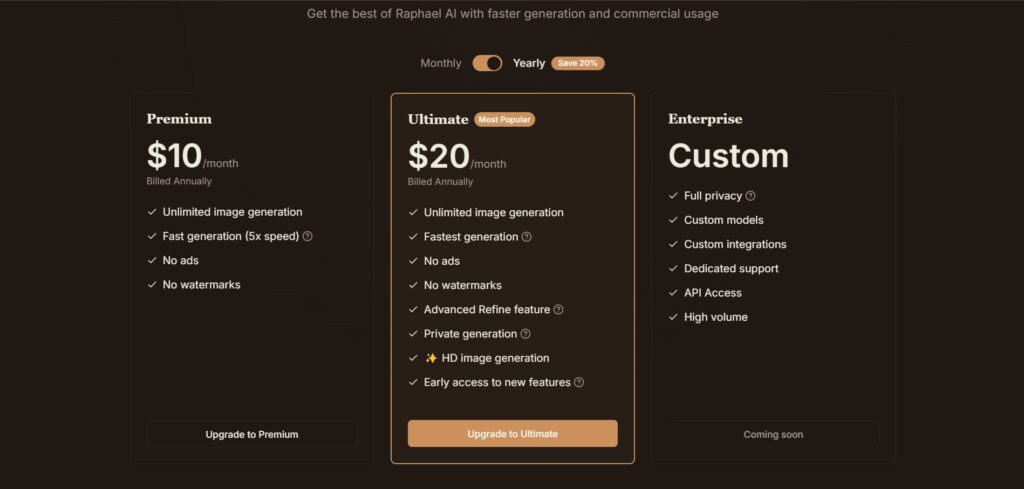 Raphael AI App Pricing