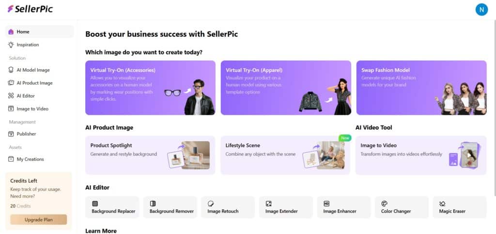 Seller Pic AI App Home