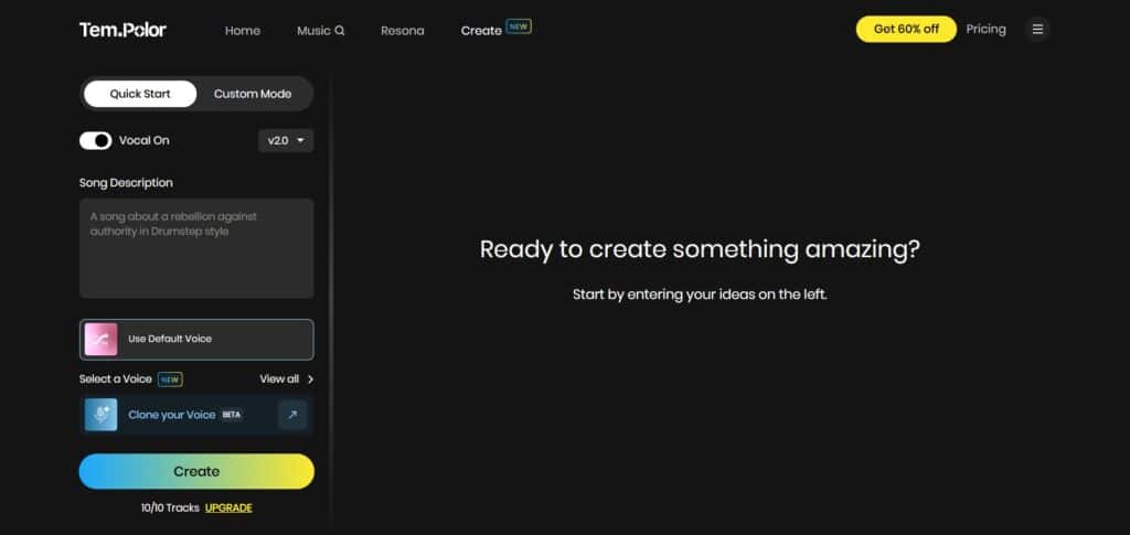 Tempolor AI App Create Music