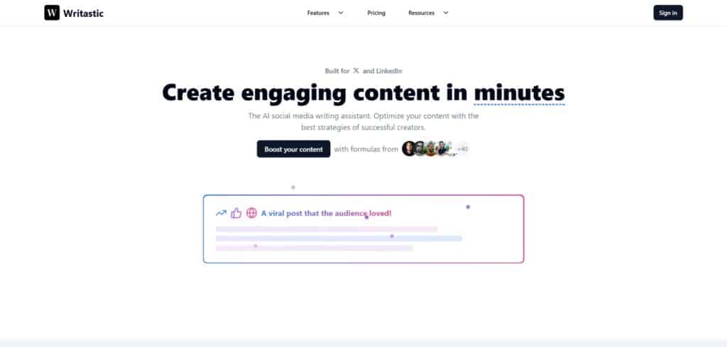 Writastic AI App Homepage