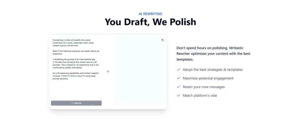 Writastic AI App Rewriting