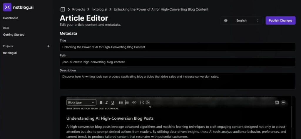 nxtblog ai app generated articles