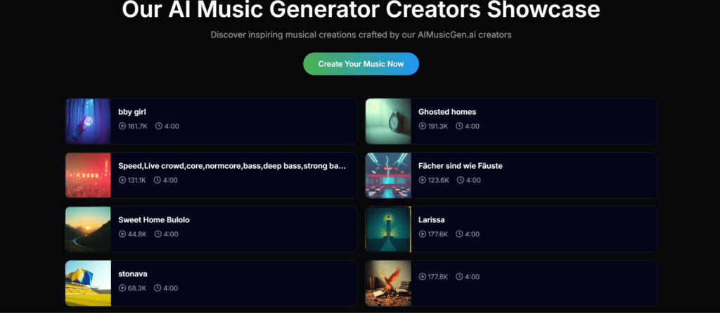 Aimusicgen AI app recent generations