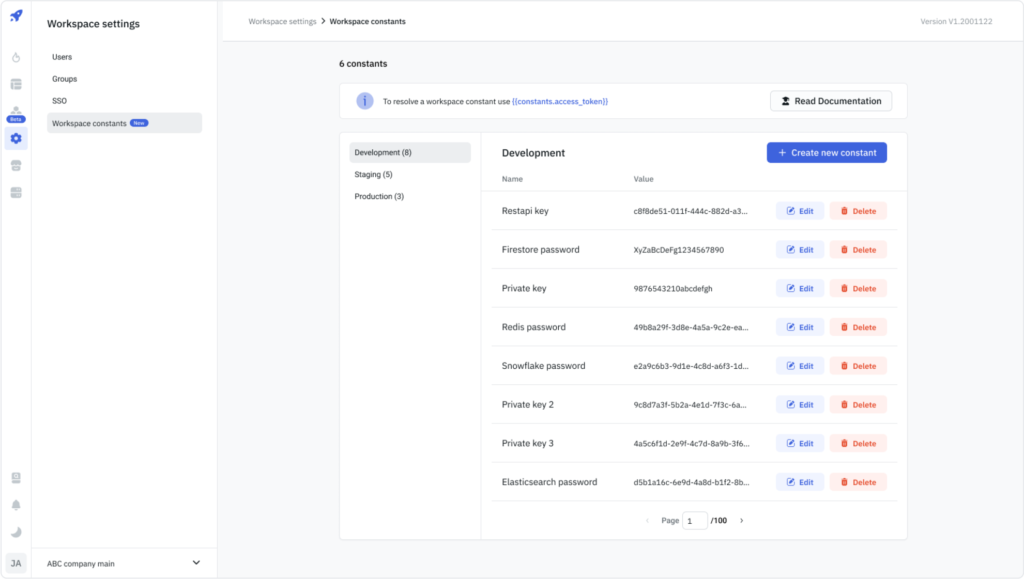 Tooljet ai app work spaces
