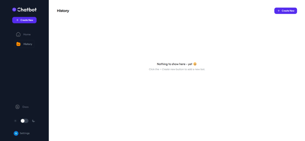 chatbot ai app bot history