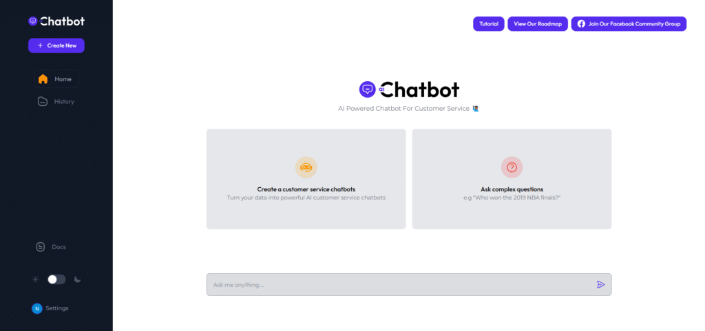 chatbot ai app home