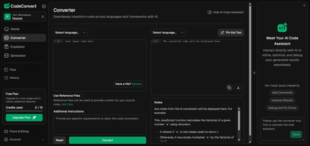 codeconvert ai app converter