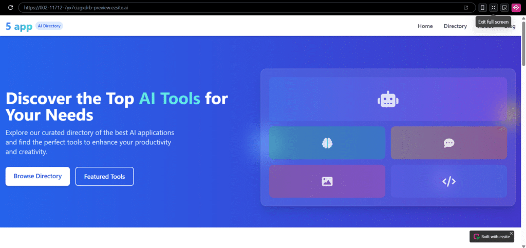ezsite ai app generated website