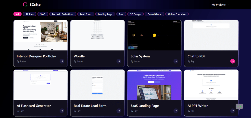 ezsite ai app templates