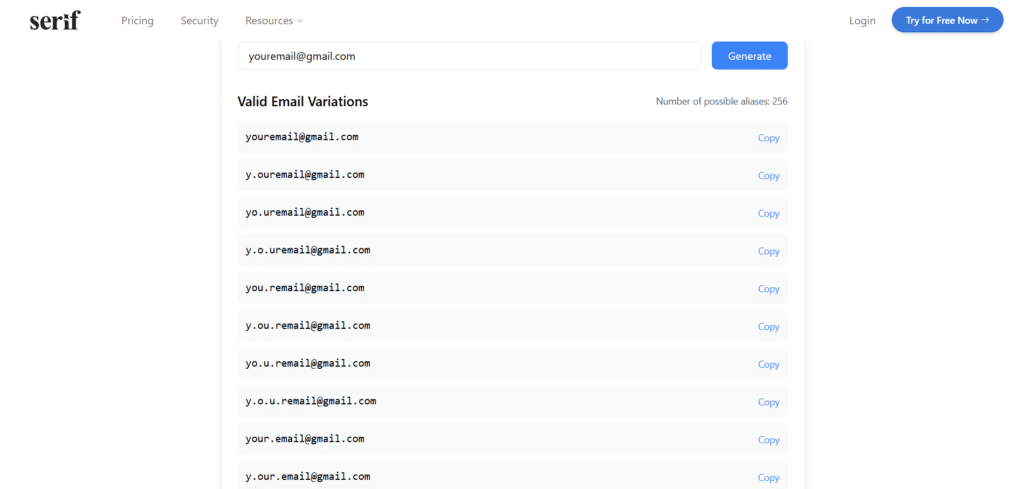 serif ai app gmail generator