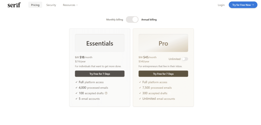 serif ai app pricing