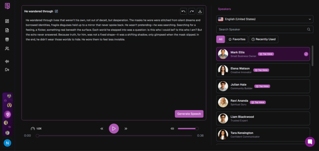 speaktor ai app generated voice