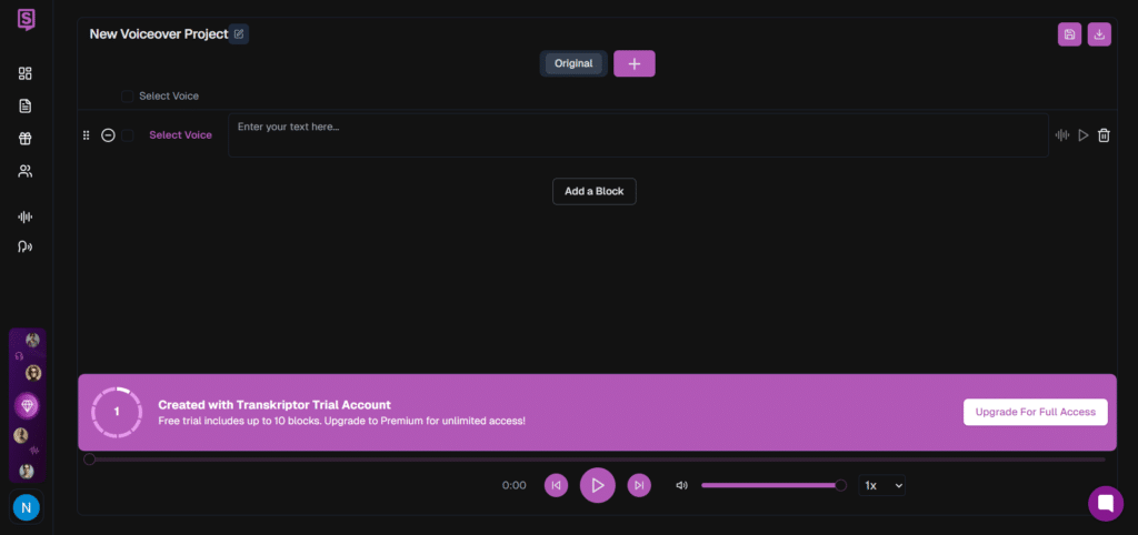 speaktor ai app voiceover creation
