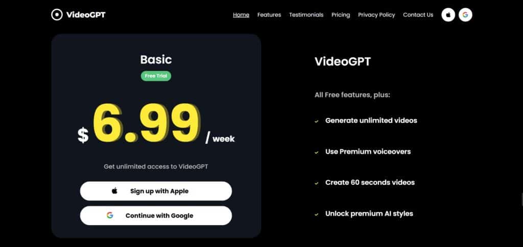 videogpt ai app pricing