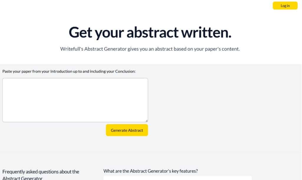 writefull ai app abstract generator