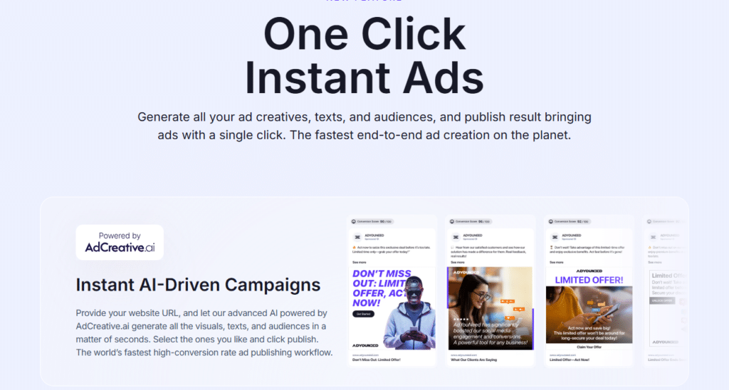 Adyouneed ai app instant ads