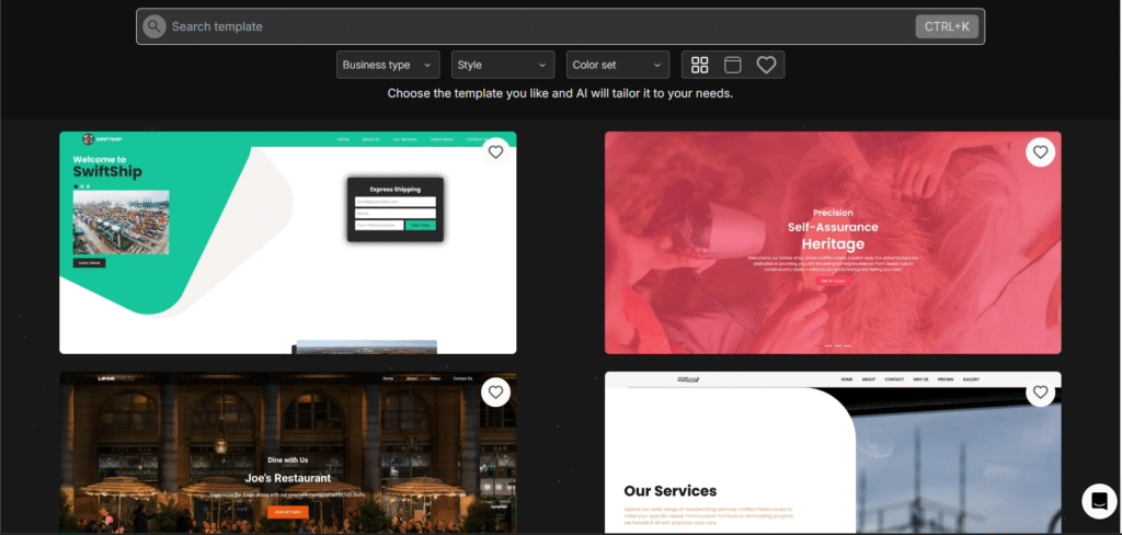 Instago ai app templates