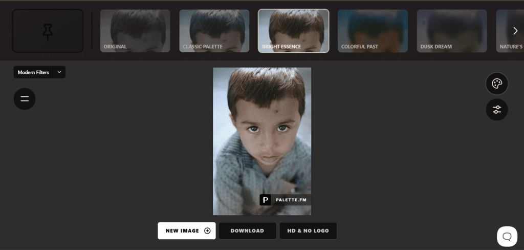 Palette ai app image filters