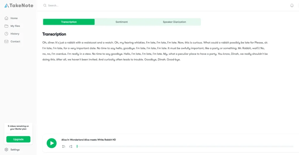 Takenotes ai app Transcribe