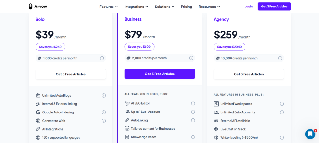 arvow ai app pricing