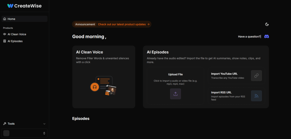 createwise ai app home
