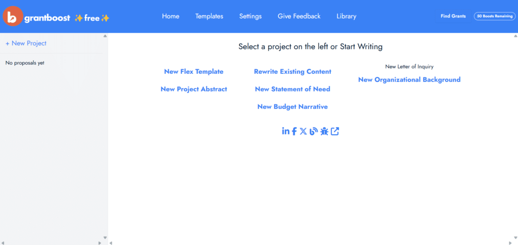 grantboost ai app templated