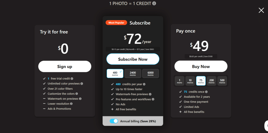 palette ai app pricing