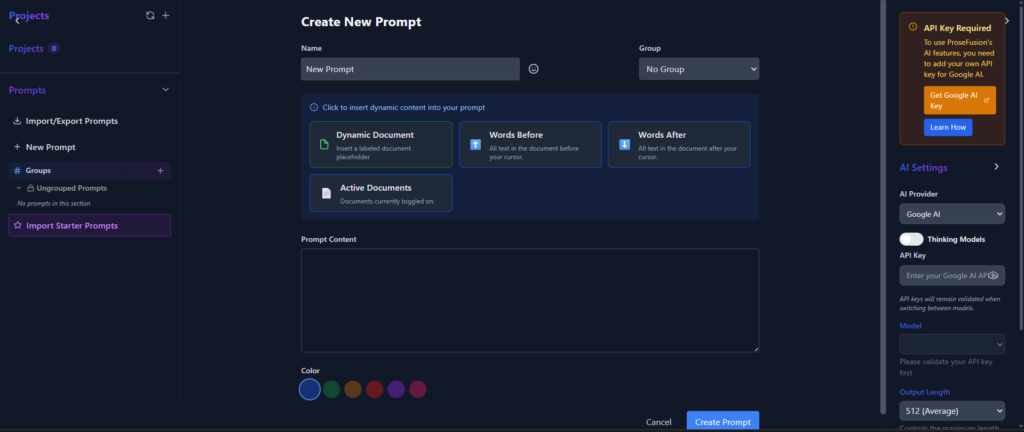 prose fusion ai app new prompt