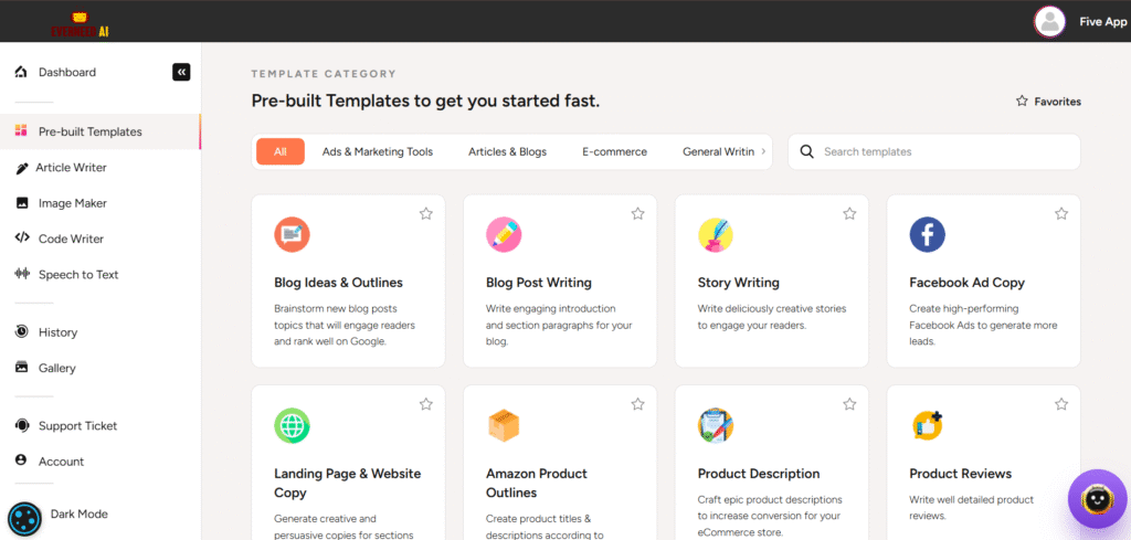 Everneed AI Pre Built Templates